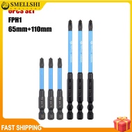 【Big Sale-SEMLL】 6pcs Magnetic Special Slotted Cross Screwdriver Bit for Electrician FPH1 FPH2❀