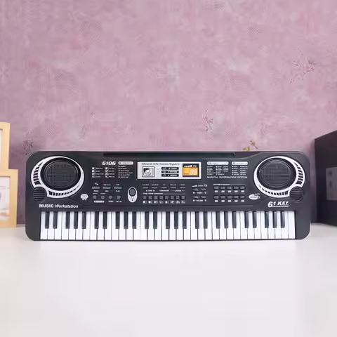 61 Keys Black Digital Music Electronic Keyboard Electric Piano Kids Musical Instrument Electric Keyb