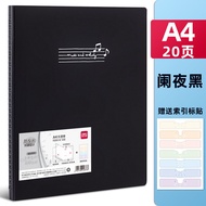Deli A4 File Folder Transparent Black Music Score Clip Piano Music Book Song Lyrics Notebook Modific
