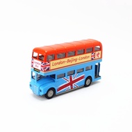 Free Shipping 1: 50 UK London Double-Decker Sightseeing Bus Bus Children Alloy Pull Back Sound Light Toy Car