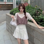 White ULZZANG TENNIS Skirt + Real Picture