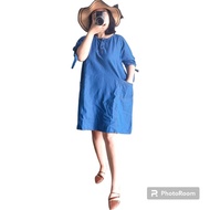 Mini Dress Jeans Jumbo LD 120 Home Dress Busui Baju Denim Polos