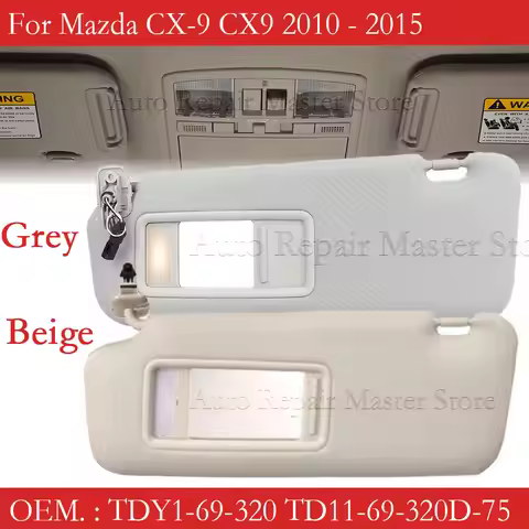 Car Beige Grey Sun Visor For Mazda CX-9 2010 2011 2012 2013 2014 2015 OEM# TDY1-69-320, TD11-69-320D