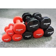 Monolithic rubber-coated dumbbells from 3kg to 5kg, physical therapy dumbbells, gym dumbbells