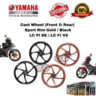 YAMAHA CAST WHEEL SPORT RIM (GOLD & BLACK) LC135 FI ORIGINAL - Sportrim LC135 FI V8 Depan Belakang W