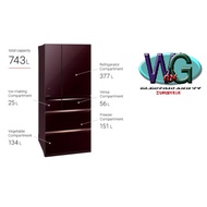 Mitsubishi 6-Door Multi Drawer Fridge MR-WX70C
