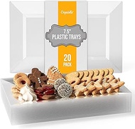 Exquisite Clear Plastic Serving Trays for Party - 20 Pcs 7.5 Inch Serving Platter Set, Clear Plastic