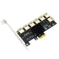 PCI-E Multiplier Riser PCIE 1 to 7 PCI-E X16 USB Miner Adapter