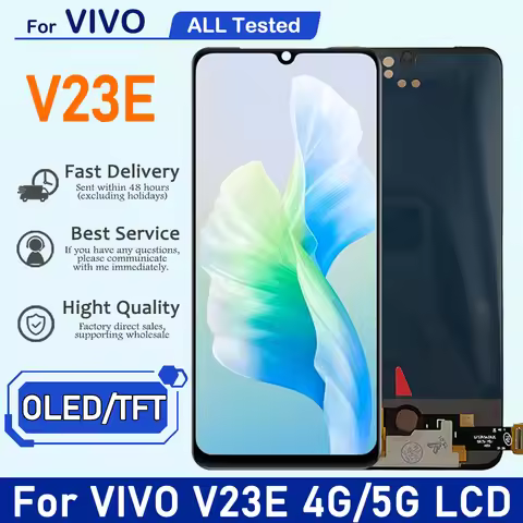 Oled/TFT 6.44 " For Vivo V23e 4G 5G V2126 LCD Display Screen Touch Panel Digitizer Assembly Panel Re