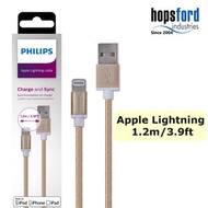 飛利浦 - 1.2米 Lightning充電線 蘋果MFi認証 金色編織線 DLC2508G/97