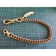 Samurai Attack Solid Brass Wallet Chain with Feather Charm