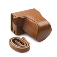 Leather Retro Camera Case Shoulder Bag Hard Bags For Canon EOS M200 M100 M10 camera with 15-45mm len