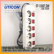 Uticon Power Extension - Stop Kontak Individual Switch - ST1282SW / ST1382SW / ST1482SW / ST1582SW /