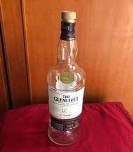 THE GLENLIVET 格蘭利威大師窖藏單一麥芽蘇格蘭威士忌空酒瓶(1000ml)/多用途玻璃空瓶/空洋酒瓶/裝飾/容器/花器