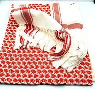 Zuluf Arafat Arab Scarf Shawl Keffiyeh Kafiya shemagh desret Palestine AUTHENTIC MIddle Eastern Red