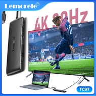 Lemorele Laptop Docking Station Usb C 3.1 Hub Type C to 2 Hdmi Adapter Hdmi Splitter Desktop Dock