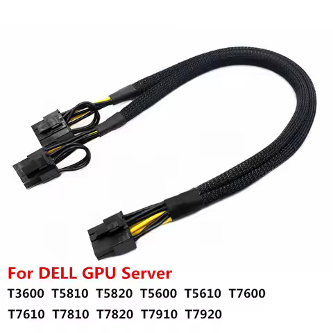 60cm GPU PCIE 8Pin to Dual 8(6+2)Pin Power Adapter Cable for Dell T3600 T5810 T5820 T7600 T7810 Serv