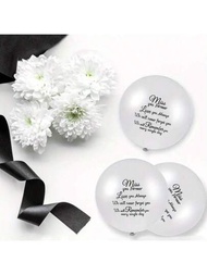 22入組12寸優雅追悼氣球配有深情訊息 - 適用於喪禮佈置和心意房間裝飾