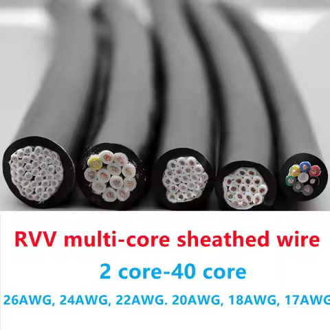 2m PVC cable wire14 16 20 24 40 30 cores RVV control wire 26 24 22 20 18 17 AWG pure copper core pow