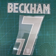 Beckham 7 nameset nns for jersey name numbering for jersi