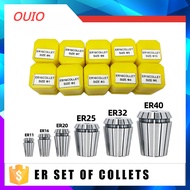 OUIO ER11 ER16 ER20 ER25 ER32 9pcs/set Spring Collet AA High Precision 0.008 mm Collet Set For CNC E