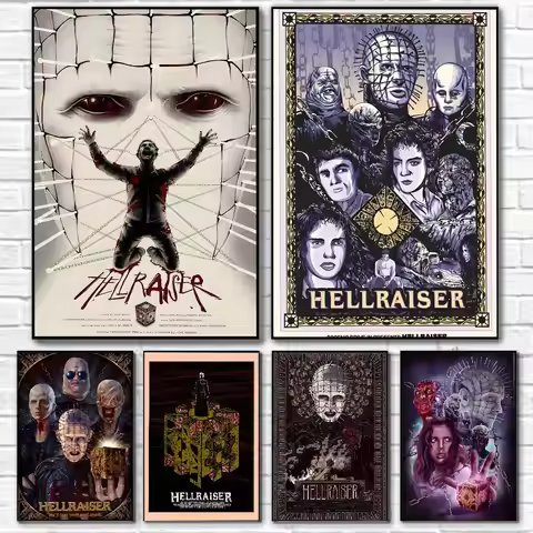Classic Horror Movies H-Hellraiser Poster Canvas painting poster with prints Home bedroom living roo