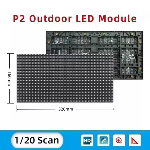 P2 P2.5 P3 P4 Outdoor Waterproof Full Color LED Module, 320x160mm Pixel Matrix for Video Wall & Digi