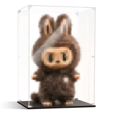 Eary Transparent Display Case for Zimomo Acrylic Display Box Suitable For Labubu Dolls Dustproof Sto