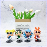 SQ3 4pcs The Powerpuff Girls Action Figure Blossom Bubbles Buttercup Model Dolls Toys For Kids Gifts