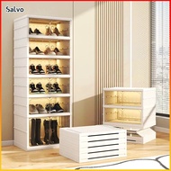 Folding Shoe Box Stackable Shoe Rack Exlarge Clear Shoe Cabinet For Closet 3/6/9 Layers Magnetic Doo
