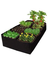 1包128加侖8格植物種植袋,2x4英尺透氣種植箱,適用於種植蔬菜、馬鈴薯和花卉,長方形室外室內種植容器