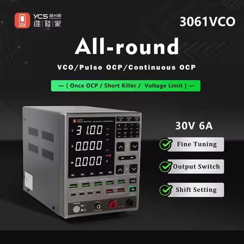 YCS 3061 VCO Adjustable DC Power Supply 30V 6A with OCP Protection for Phone Repair Digital Multifun