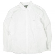 Eddie Bauer 棉打字機圖案按扣襯衫 400822 M 白色長袖刺繡上衣 [二手] [Eddie Bauer]