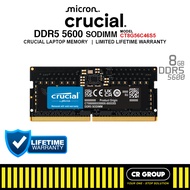 Crucial Classic DDR5-5600 SODIMM Laptop RAM CL46 - 8GB/16GB (Limited Lifetime Crucial Warranty)