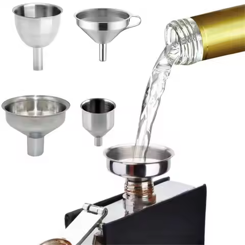 Small Mouth Funnels Bar Wine Flask Funnel Mini Stainless Steel For Filling Hip Flask Narrow-Mouth Bo