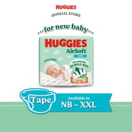Trial Huggies Airsoft Tape Diapers - Size NB