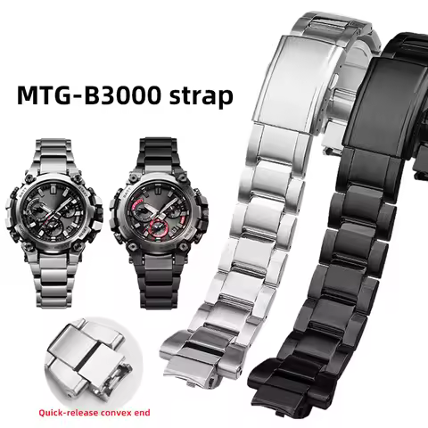MTG B3000 Replacement Strap For G-SHOCK Casio MTG-B3000B/BD Modified Solid Stainless Steel Watch Ban