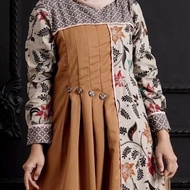 baju gamis wanita terbaru model kombinasi batik