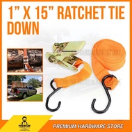 1X15 INCH RATCHET BELT WITH HOOK / RATCHET TIE DOWN BELT / TIGHTENING BELT / TALI PENGIKAT CANVAS LO