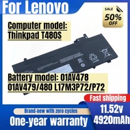 For Lenovo Thinkpad T480S Laptop Battery 01AV478 01AV479/480 L17M3P72/P72 High Capacity Battery Repl