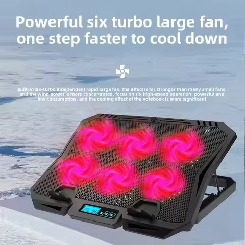 Cross-Border X6A Notebook Cooler Six Fan Speed Adjustable Gaming Laptop Heat Dissipation Computer St