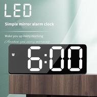 Xiaomi Youpin กระจก LED ตารางนาฬิกาปลุก Snooze Display Desktop อิเล็กทรอนิกส์นาฬิกาดิจิตอลตั้งโต๊ะ Desktop Clock