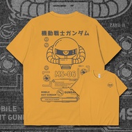 Zaku Gundam Mobile Suit Gundam Robot เสื้อยืดแขนสั้นผู้ชายและผู้หญิง Anime เสื้อยืดฤดูร้อน Dress S-5XL