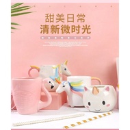 Cute unicorn mug creative oatmeal mug super cute ceramic breakfast mug oatmeal mug