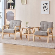 Nordic Minimalist Sofa Chair Fabric Dot Combination Small Apartment Rental Solid Wood Chair Leisure 