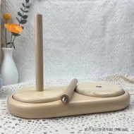 Portable Yarn Spindle Rack Rotating Yarn Spindle Stand Vertical Hand Knitting Weaving Tool Solid Woo