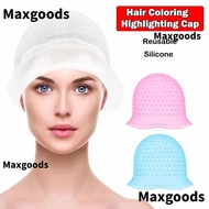 MAXGOODS Hair Coloring Highlighting Cap, Silicone Reusable Hair Coloring Hat, With Hook Hair Dying F