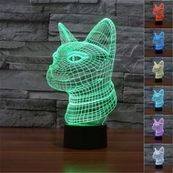 Egyptian God Bastet 3D Night Light 7 Colors Gradient Cat Bast USB LED Table Lamp