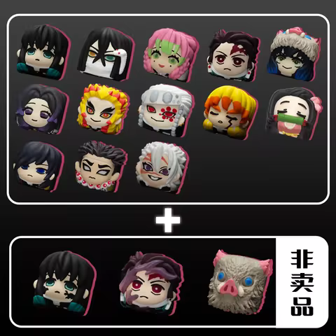 Iguro Obanai Kanroji Mitsuri Kamado Nezuko Anime Merchandise Keyboard Accessories Kawaii Decor Parts