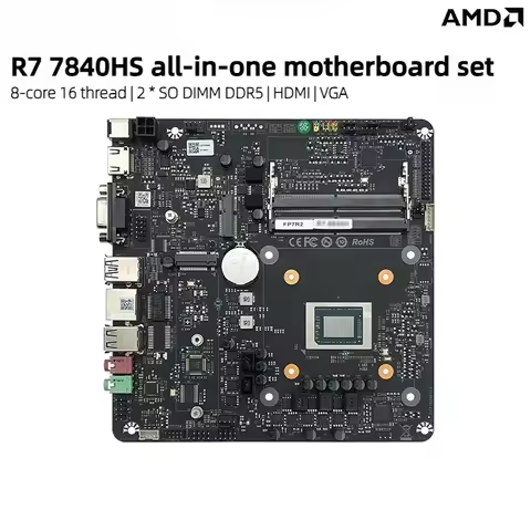 AMD Ryzen 7 7840HS Onboard CPU Kit 8-Core AIO Integrated Motherboard 2*DDR5 HDMI2.0+VGA Office Gamin